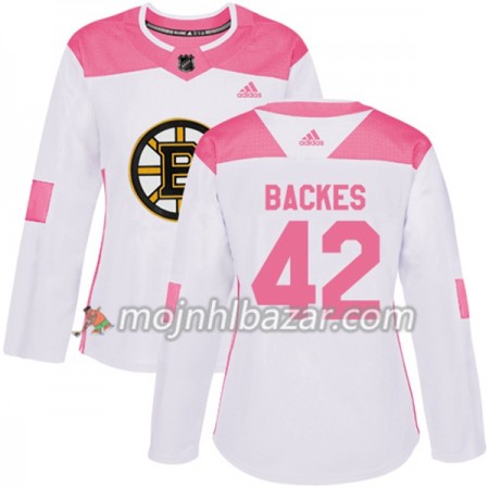 Dresovi Boston Bruins David Backes 42 Adidas 2017-2018 Bijela Narančasta Fashion Authentic - Ženska